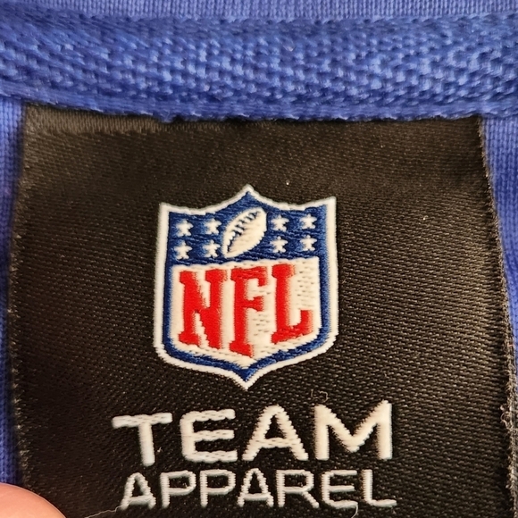 Vintage Buffalo Bills Warmup Jacket Blue And Red NFL Team Apparel Men's Size Lg - Picture 9 of 11